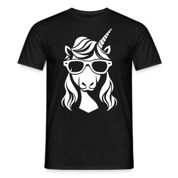 Funny Unicorns Wearing Sunglasses Cool Unicorn - Men's T-Shirt - black - Front - AI Model Male 178 light (178cm)