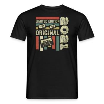 Vintage 2021 - Retro Geburtstagsspruch 2021 - Männer T-Shirt - Schwarz - Vorne - AI Model Male 178 light (178cm)