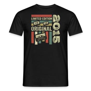 Millésime 2015 - Citation d’anniversaire rétro 2015 - T-shirt homme - noir - Devant - AI Model Male 178 light (178cm)