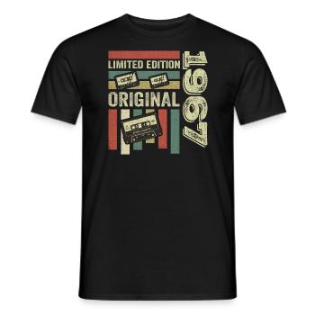 Vintage 1967 - Retro Birthday Saying 1967 - Men's T-Shirt - black - Front - AI Model Male 178 light (178cm)