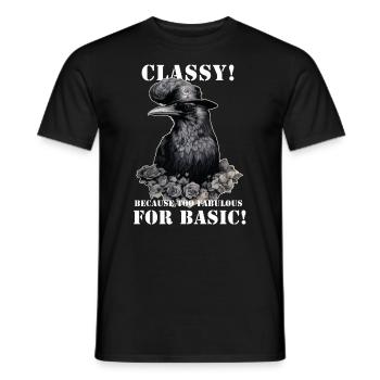 Steampunk Raven - Men's T-Shirt - black - Front - AI Model Male 178 light (178cm)
