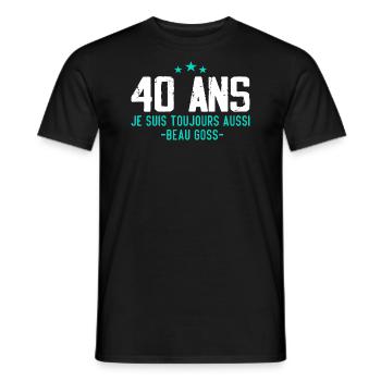 Beau goss Cadeau Anniversaire 40 ans Humour - T-shirt homme - noir - Devant - AI Model Male 178 light (178cm)
