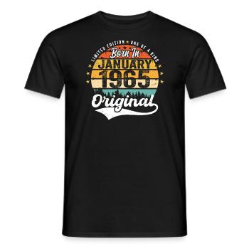 Die Legenden wurden im Januar 1965 geboren - Männer T-Shirt - Schwarz - Vorne - AI Model Male 178 light (178cm)