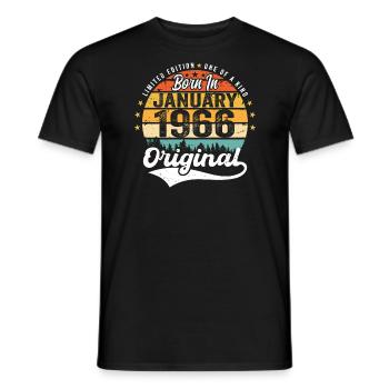 The Legends were born in January 1966 - Men's T-Shirt - black - Front - AI Model Male 178 light (178cm)