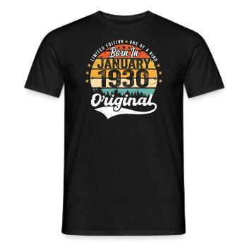The legends were born in January 1930 - Men's T-Shirt - black - Front - AI Model Male 178 light (178cm)