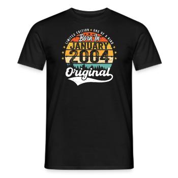 Die Legenden wurden im Januar 2004 geboren - Männer T-Shirt - Schwarz - Vorne - AI Model Male 178 light (178cm)