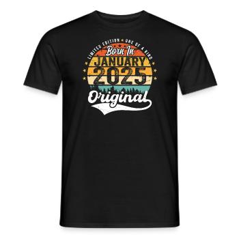 Die Legenden wurden im Januar 2025 geboren - Männer T-Shirt - Schwarz - Vorne - AI Model Male 178 light (178cm)