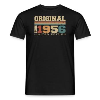 Original 1956 Rétro Cadeau 68 e Anniversaire 1956 - T-shirt homme - noir - Devant - AI Model Male 178 light (178cm)