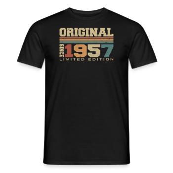 Original 1957 Rétro Cadeau 67 e Anniversaire 1957 - T-shirt homme - noir - Devant - AI Model Male 178 light (178cm)