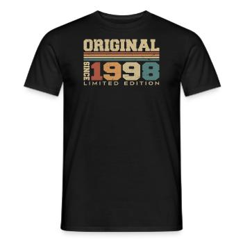 Original 1998 Rétro Cadeau 26e Anniversaire 1998 - T-shirt homme - noir - Devant - AI Model Male 178 light (178cm)