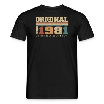 Original 1981 Rétro Cadeau 43e Anniversaire 1981 - T-shirt homme - noir - Devant - AI Model Male 178 light (178cm)