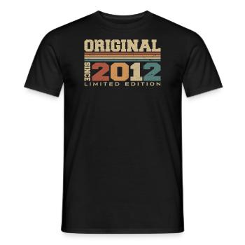 Original 2012 Retro Geschenk 12. Jahrestag 2012 - Männer T-Shirt - Schwarz - Vorne - AI Model Male 178 light (178cm)