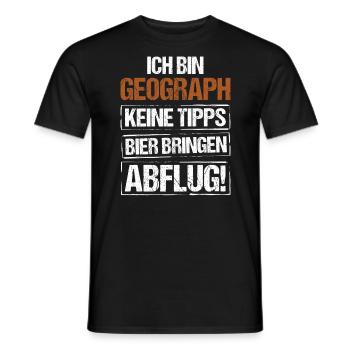 Ich bin Geograph - Bier bringen und Abflug - Männer T-Shirt - Schwarz - Vorne - AI Model Male 178 light (178cm)