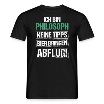Ich bin Philosoph - Bier bringen und Abflug - Männer T-Shirt - Schwarz - Vorne - AI Model Male 178 light (178cm)