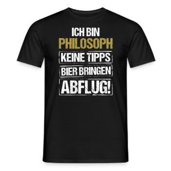 Je suis philosophe - apporte de la bière et décolle - T-shirt homme - noir - Devant - AI Model Male 178 light (178cm)