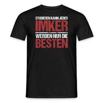 Studieren kann jeder; Imker sind die Besten - Männer T-Shirt - Schwarz - Vorne - AI Model Male 178 light (178cm)