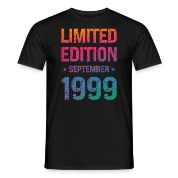 Limited Edition 25th Birthday Party Vintage 1999 - Men's T-Shirt - black - Front - AI Model Male 178 light (178cm)