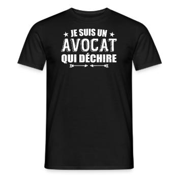 Je Suis Un Avocat Qui Déchire - Humour Avocat - T-shirt homme - noir - Devant - AI Model Male 178 light (178cm)