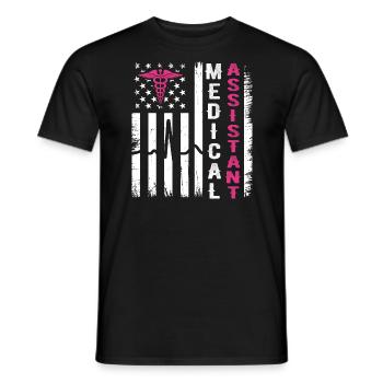 Medical Assistant American Flag Medical Assistant - T-shirt homme - noir - Devant - AI Model Male 178 light (178cm)