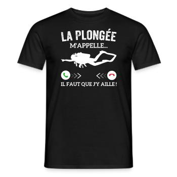 Tauchen ruft mich, ich muss gehen - Männer T-Shirt - Schwarz - Vorne - AI Model Male 178 light (178cm)