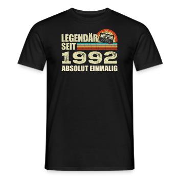 Legendary since 1992 - absolutely unique - Men's T-Shirt - black - Front - AI Model Male 178 light (178cm)