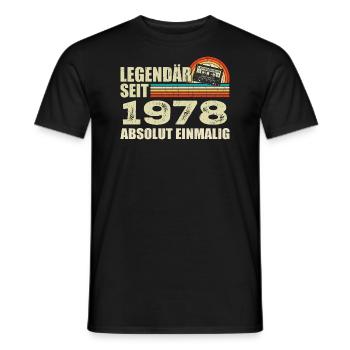 Légendaire depuis 1978 - absolument unique - T-shirt homme - noir - Devant - AI Model Male 178 light (178cm)