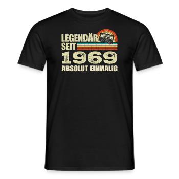 Légendaire depuis 1969 - absolument unique - T-shirt homme - noir - Devant - AI Model Male 178 light (178cm)