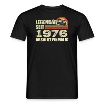 Légendaire depuis 1976 - absolument unique - T-shirt homme - noir - Devant - AI Model Male 178 light (178cm)
