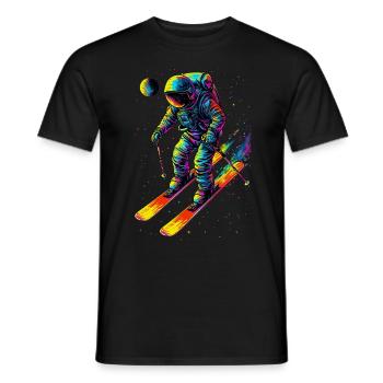 Raumfahrer auf Skiern - Männer T-Shirt - Schwarz - Vorne - AI Model Male 178 light (178cm)
