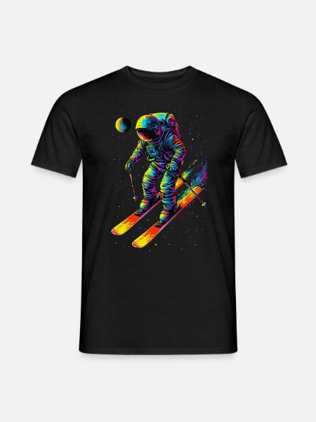 Spaceman on skis - Men's T-Shirt - black