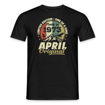 Retro Geboren im April 1973 Geburtstagsgeschenk 1973 - Männer T-Shirt - Schwarz - Vorne - AI Model Male 178 light (178cm)