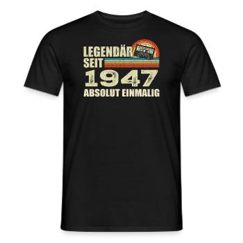 Légendaire depuis 1947 - absolument unique - T-shirt homme - noir - Devant - AI Model Male 178 light (178cm)