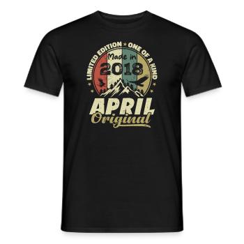 Retro Nées En Avril 2018 Cadeau anniversaire 2018 - T-shirt homme - noir - Devant - AI Model Male 178 light (178cm)