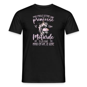 Princesse Et Motarde À La Fois Idée Cadeau Moto - T-shirt homme - noir - Devant - AI Model Male 178 light (178cm)