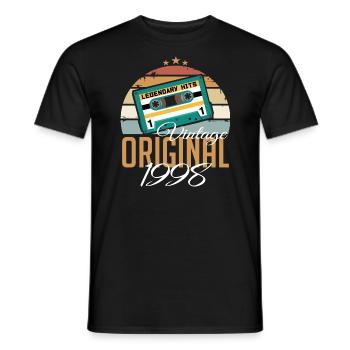 Millésime 1998 Né Original 1998 Anniversaire - T-shirt homme - noir - Devant - AI Model Male 178 light (178cm)