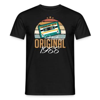 Millésime 1988 Né Original 1988 Anniversaire - T-shirt homme - noir - Devant - AI Model Male 178 light (178cm)