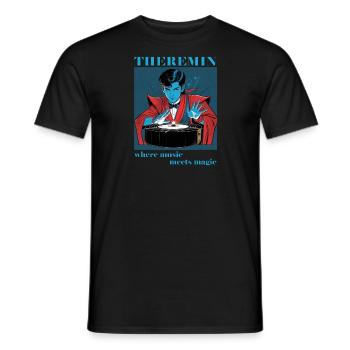 Theremin - Music is Magic - Men's T-Shirt - black - Front - AI Model Male 178 light (178cm)