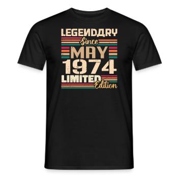 May 1974 May - Jubilee May 1974 - Men's T-Shirt - black - Front - AI Model Male 178 light (178cm)
