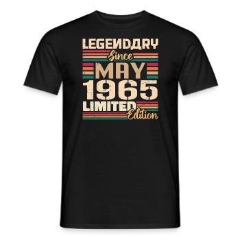 Mai 1965 Mai - Jubiläum Mai 1965 - Männer T-Shirt - Schwarz - Vorne - AI Model Male 178 light (178cm)
