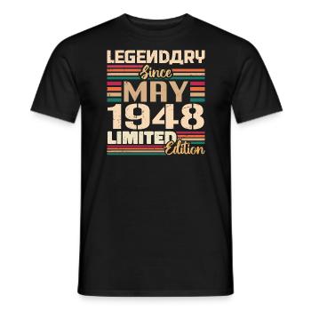Mai 1948 Mai - Jubilé Mai 1948 - T-shirt homme - noir - Devant - AI Model Male 178 light (178cm)