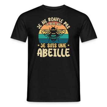Ich schnarche nicht, ich träume, ich bin eine Biene - Männer T-Shirt - Schwarz - Vorne - AI Model Male 178 light (178cm)