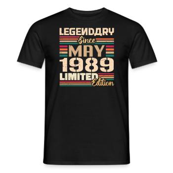 May 1989 May - Jubilee May 1989 - Men's T-Shirt - black - Front - AI Model Male 178 light (178cm)