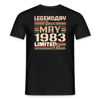 Mai 1983 Mai - Jubilé Mai 1983 - T-shirt homme - noir - Devant - AI Model Male 178 light (178cm)