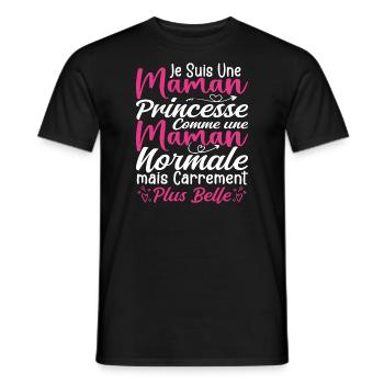 Je Suis Une Maman Princesse Carrément Plus Belle - T-shirt homme - noir - Devant - AI Model Male 178 light (178cm)