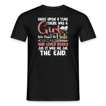 Flute Player Book Lover Flutist Marching Musician - Men's T-Shirt - black - Front - AI Model Male 178 light (178cm)