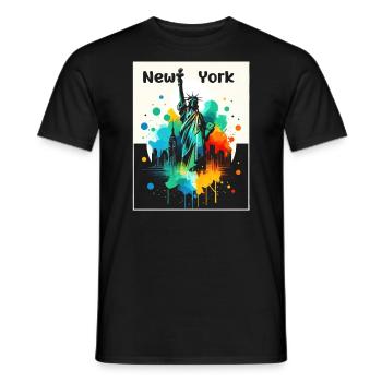 Lebendige Freiheitskunst - Männer T-Shirt - Schwarz - Vorne - AI Model Male 178 light (178cm)