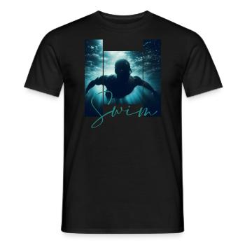 Swim - Men's T-Shirt - black - Front - AI Model Male 178 light (178cm)