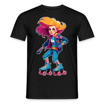 Cool Skater Hip Hop Girl - Men's T-Shirt - black - Front - AI Model Male 178 light (178cm)