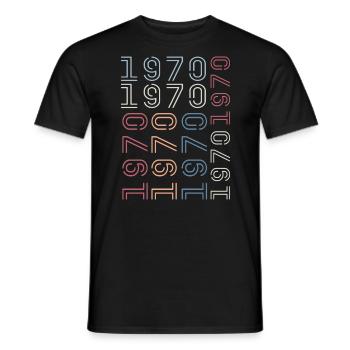 Geboren im Jahr 1970 Retro 1970er Jahre Geburtstagsgeschenk - Männer T-Shirt - Schwarz - Vorne - AI Model Male 178 light (178cm)