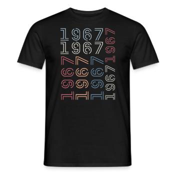 Né en 1967 Cadeau Anniversaire 1967 Retro 1967 - T-shirt homme - noir - Devant - AI Model Male 178 light (178cm)